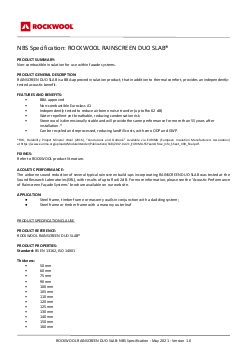 ROCKWOOL RAINSCREEN DUO SLAB - NBS Specification.pdf